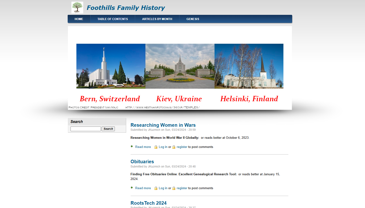 screen from genealogy forum website